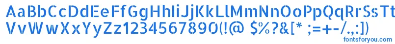 AllertastencilRegular-Schriftart – Blaue Schriften auf weißem Hintergrund