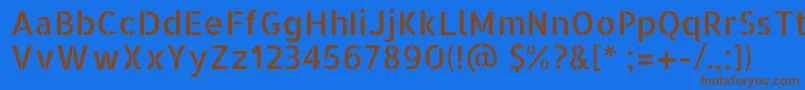 AllertastencilRegular-fontti – ruskeat fontit sinisellä taustalla