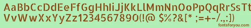 Шрифт AllertastencilRegular – коричневые шрифты на зелёном фоне