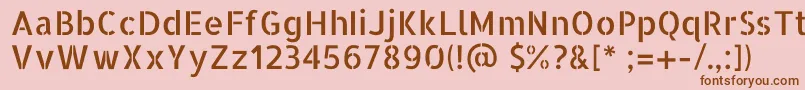 フォントAllertastencilRegular – ピンクの背景に茶色のフォント