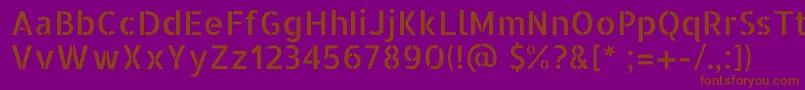 フォントAllertastencilRegular – 紫色の背景に茶色のフォント