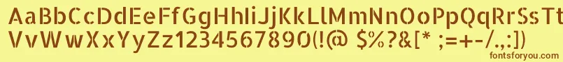 AllertastencilRegular Font – Brown Fonts on Yellow Background