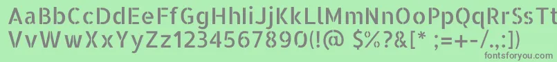 AllertastencilRegular-fontti – harmaat kirjasimet vihreällä taustalla