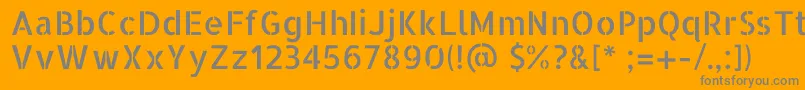 AllertastencilRegular-fontti – harmaat kirjasimet oranssilla taustalla