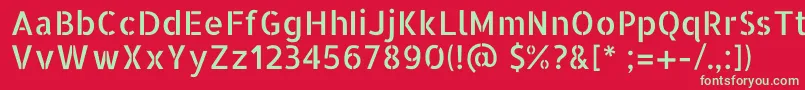 フォントAllertastencilRegular – 赤い背景に緑の文字
