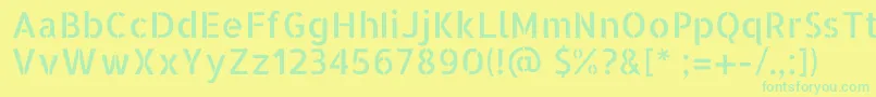 フォントAllertastencilRegular – 黄色い背景に緑の文字