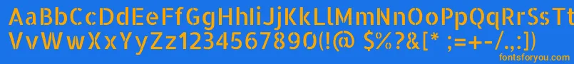 AllertastencilRegular Font – Orange Fonts on Blue Background