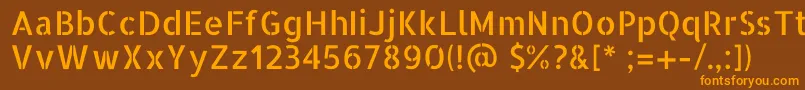 Шрифт AllertastencilRegular – оранжевые шрифты на коричневом фоне