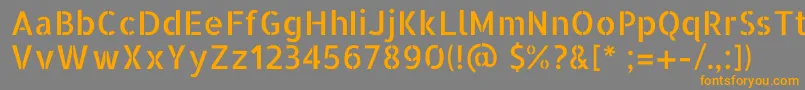 AllertastencilRegular-Schriftart – Orangefarbene Schriften auf grauem Hintergrund