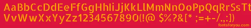 AllertastencilRegular Font – Orange Fonts on Red Background