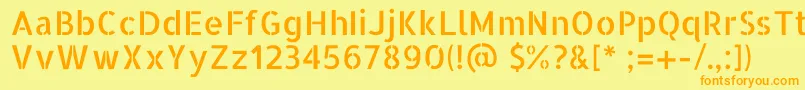 AllertastencilRegular Font – Orange Fonts on Yellow Background