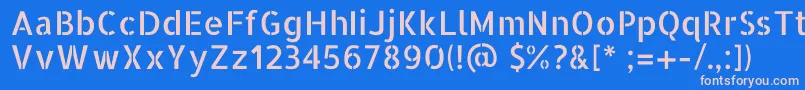 フォントAllertastencilRegular – ピンクの文字、青い背景
