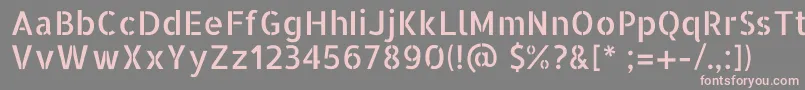 AllertastencilRegular-fontti – vaaleanpunaiset fontit harmaalla taustalla