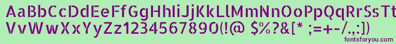 Шрифт AllertastencilRegular – фиолетовые шрифты на зелёном фоне