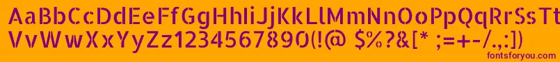 AllertastencilRegular-Schriftart – Violette Schriften auf orangefarbenem Hintergrund