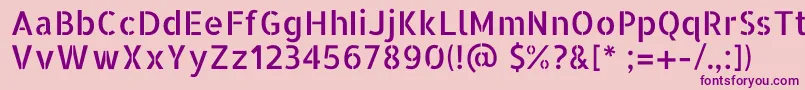 AllertastencilRegular-fontti – violetit fontit vaaleanpunaisella taustalla