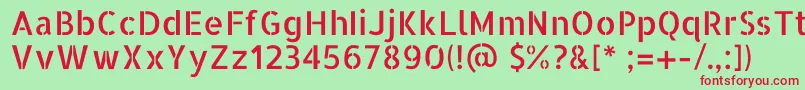 フォントAllertastencilRegular – 赤い文字の緑の背景