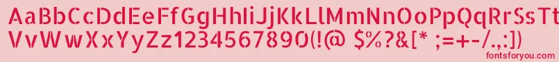 フォントAllertastencilRegular – ピンクの背景に赤い文字