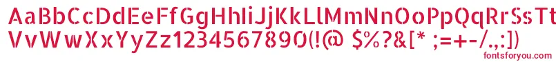 Шрифт AllertastencilRegular – красные шрифты на белом фоне