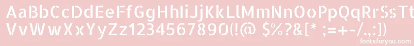 AllertastencilRegular-fontti – valkoiset fontit vaaleanpunaisella taustalla
