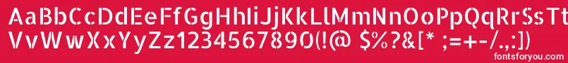 AllertastencilRegular-Schriftart – Weiße Schriften auf rotem Hintergrund