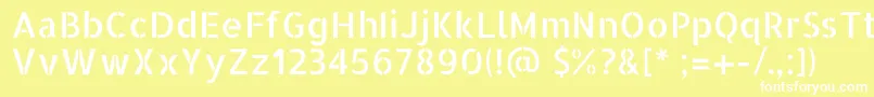 AllertastencilRegular-fontti – valkoiset fontit keltaisella taustalla