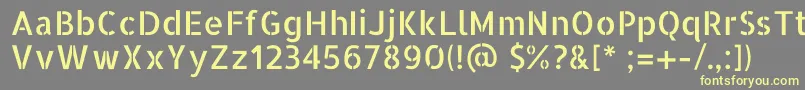 AllertastencilRegular-fontti – keltaiset fontit harmaalla taustalla