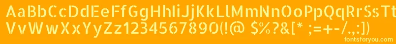 AllertastencilRegular-fontti – keltaiset fontit oranssilla taustalla