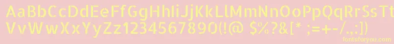 Шрифт AllertastencilRegular – жёлтые шрифты на розовом фоне