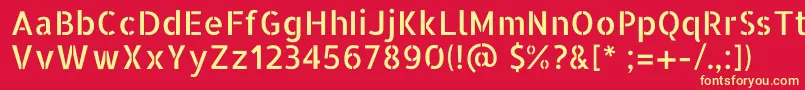 AllertastencilRegular-fontti – keltaiset fontit punaisella taustalla