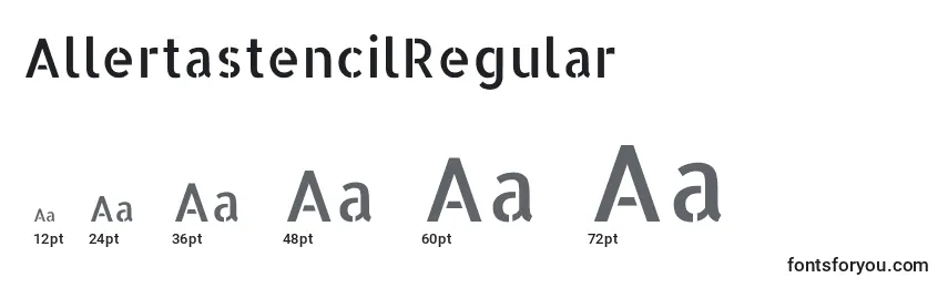 Размеры шрифта AllertastencilRegular