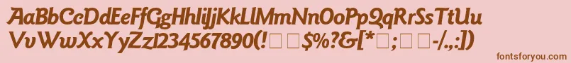Czcionka Goudy – brązowe czcionki na różowym tle