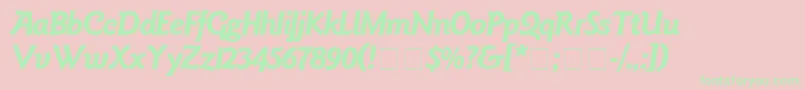 Goudy-Schriftart – Grüne Schriften auf rosa Hintergrund