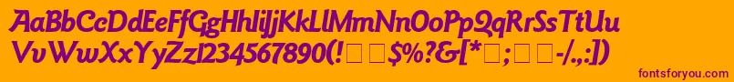 Goudy Font – Purple Fonts on Orange Background