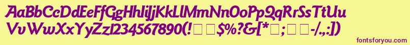 Goudy Font – Purple Fonts on Yellow Background
