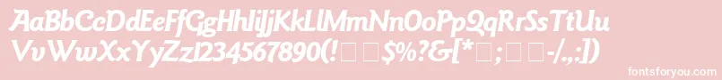 Police Goudy – polices blanches sur fond rose