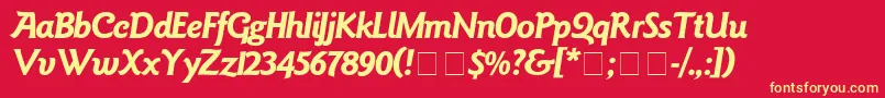 Goudy Font – Yellow Fonts on Red Background