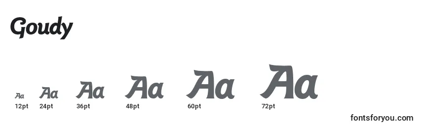 Goudy Font Sizes