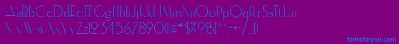 フォントElisiainline – 紫色の背景に青い文字