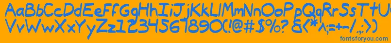 Typee2 Font – Blue Fonts on Orange Background