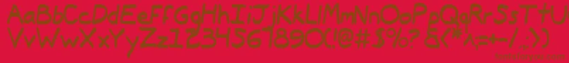 Typee2-Schriftart – Braune Schriften auf rotem Hintergrund