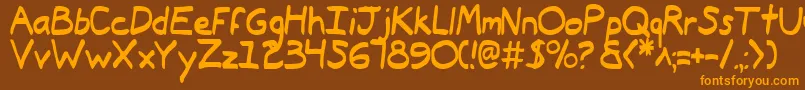 Typee2 Font – Orange Fonts on Brown Background