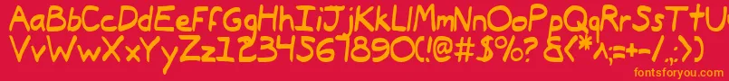 Typee2 Font – Orange Fonts on Red Background