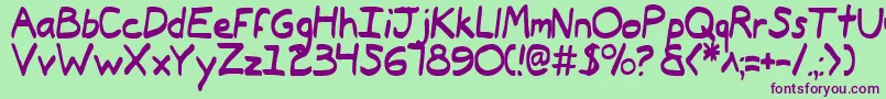 Typee2 Font – Purple Fonts on Green Background