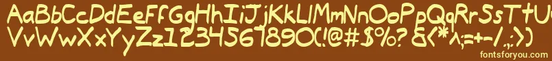 Typee2 Font – Yellow Fonts on Brown Background