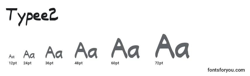 Typee2 Font Sizes