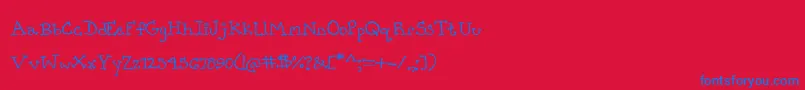 PrettyCityKitties Font – Blue Fonts on Red Background