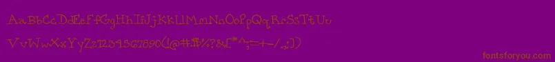 Шрифт PrettyCityKitties – коричневые шрифты на фиолетовом фоне