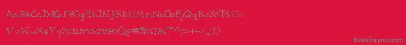 PrettyCityKitties Font – Gray Fonts on Red Background