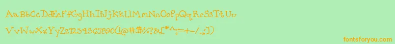 PrettyCityKitties Font – Orange Fonts on Green Background